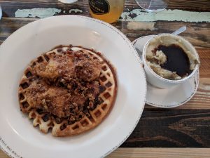 Chicken and Waffles (with mashed potatoes) 